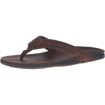 REEF Men’s Sandals J-Bay III | Premium Full Grain Mens Leather Sandals for Instant Comfort(Bronze/Brown)