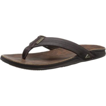REEF Men’s Sandals J-Bay III | Premium Full Grain Mens Leather Sandals for Instant Comfort(Dark Brown/Dark Brown)