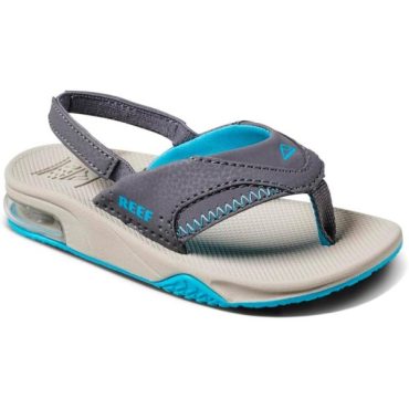 Reef Boy’s Little Fanning Flip-Flop(Grey/Aqua/Oak)