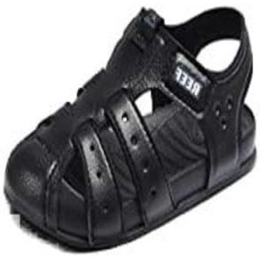 Reef Boy’s Little Water Beachy Fisherman Sandal(Black)