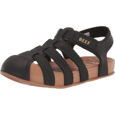 Reef Boy’s Little Water Beachy Fisherman Sandal(Black/Tan)