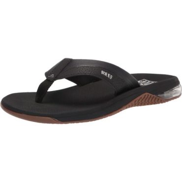 Reef Men’s Anchor Flip-Flop(Black/Silver)