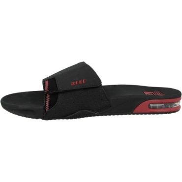Reef Mens Fanning Slide | Bottle Opener Sandal(Black/Red)