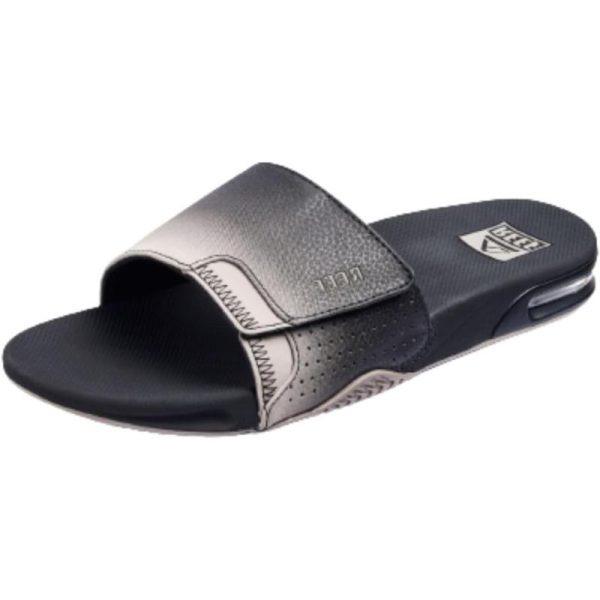 Reef Mens Fanning Slide | Bottle Opener Sandal(Black/Taupe Fade)