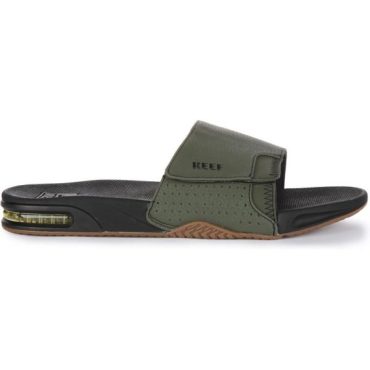 Reef Mens Fanning Slide | Bottle Opener Sandal(Dark Olive)