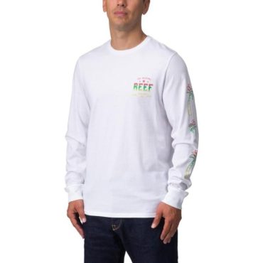 Reef Mens Long Sleeve Graphic Tee(Bright White (Tour))