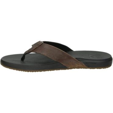 Reef Men’s Sandals Cushion Phantom LE | Full Grain Leather Upper With Padded Lining(Black/Brown)