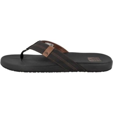 Reef Men’s Sandals Cushion Phantom LE | Full Grain Leather Upper With Padded Lining(Coffee Black)