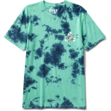 Reef Mens Tie Dye Graphic Short Sleeve Tee(Schmoe/Blue Block Ice)