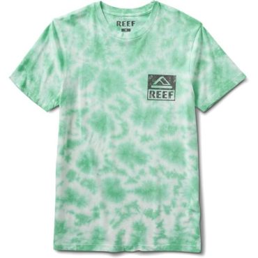 Reef Mens Tie Dye Graphic Short Sleeve Tee(Wellie/Electric Green Tie Dye)