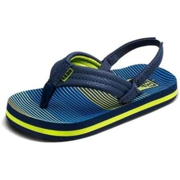 Reef Unisex-Child Little Ahi Flip-Flop(Aqua Green Stripe)