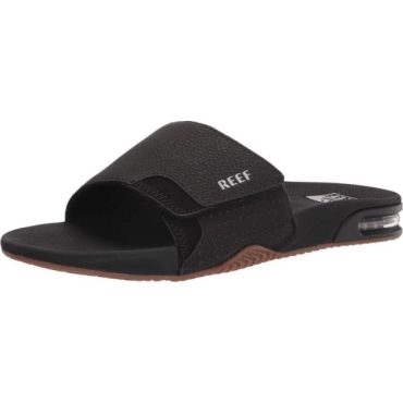 Reef mens Fanning Slide(Black/Silver)